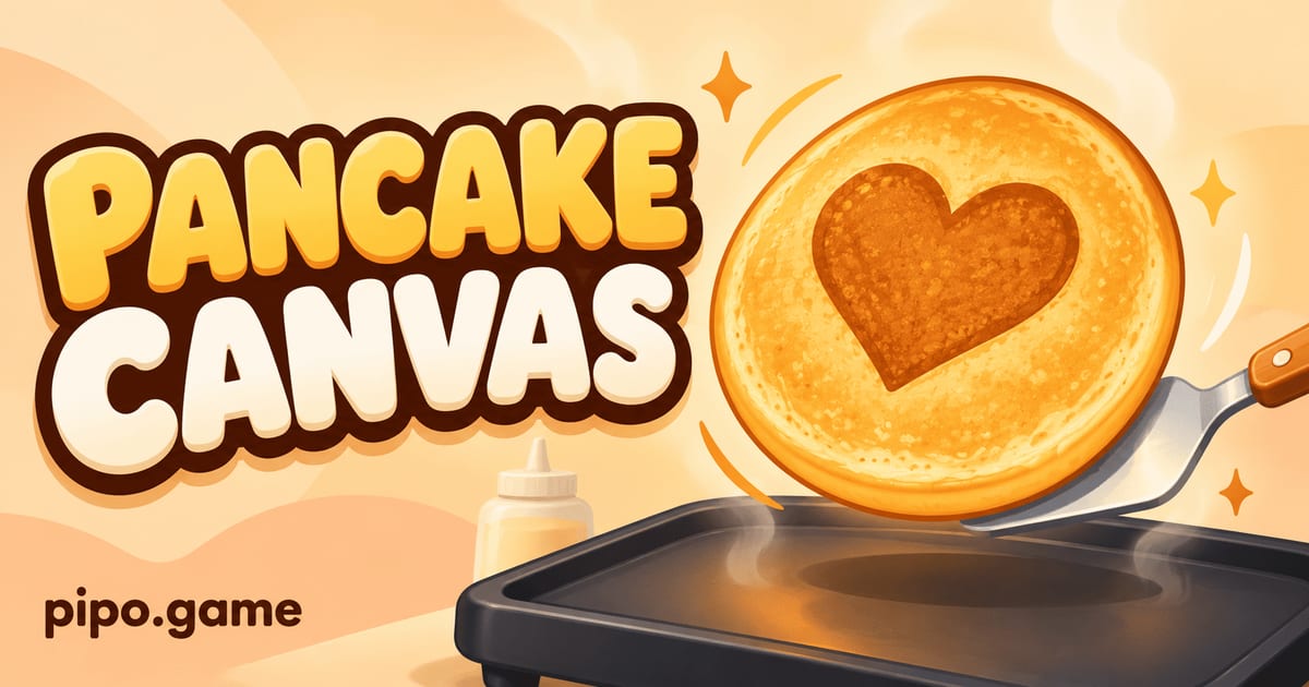 A pancake griddle with a picture drawn in golden-brown batter